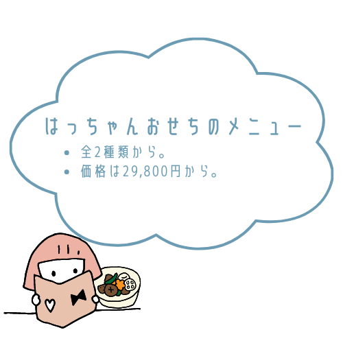 はっちゃんおせちの種類一覧と料金・メニュー内容